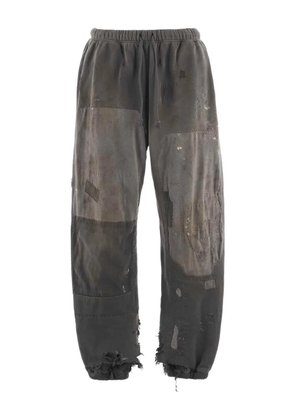 SAINT MXXXXXX patchwork frayed track pants - Grey