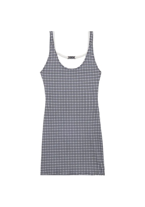 GCDS gingham-pattern mini dress - Grey