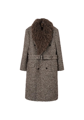 Burberry wool mohair blend tailored coat - Brown