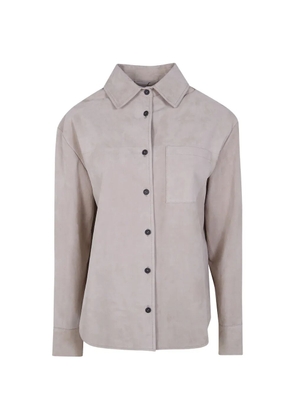 DRHOPE pocket suede jacket - Neutrals