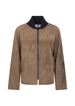 IBRIGU zip bomber jacket - Brown