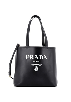 Prada Pre-Owned Logo Convertible Open Leather Small tote bag - Black