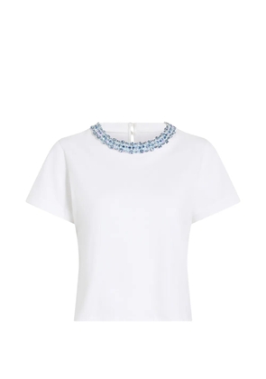 Cinq A Sept embellished-neckline crop top - White