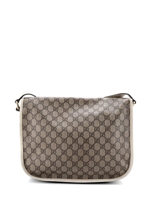 Gucci Pre-Owned Double Buckle Messenger Bag GG Coated Canvas Medium crossbody bag - White