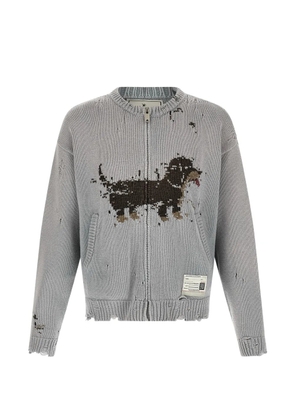 Maison MIHARA YASUHIRO dog-jacquard cardigan - Grey