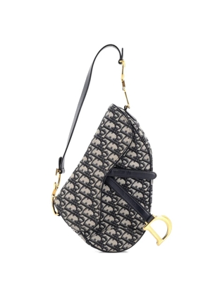 Christian Dior Pre-Owned Saddle Handbag Oblique Canvas Medium shoulder bag - Blue