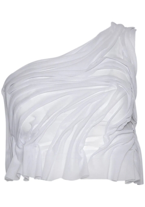 Di Petsa Wetlook off-shoulder cropped top - White