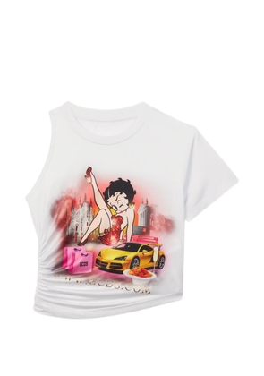 GCDS Betty Boop asymmetrical T-shirt - White
