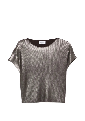 AROVESCIO ribbed-knit T-shirt - Black