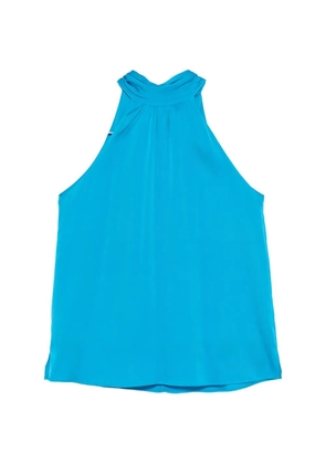 SILK95FIVE Villete gathered halter top - Blue