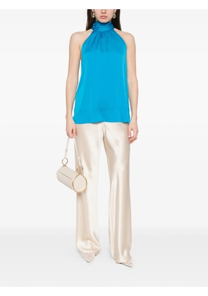 SILK95FIVE Villete gathered halter top - Blue