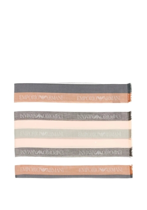 Emporio Armani striped scarf - Grey