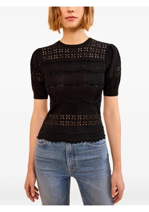 Ulla Johnson Marcelena eyelets-detail ruffled top - Black