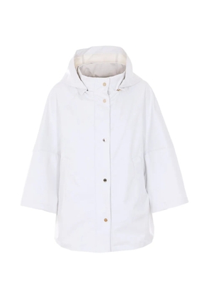 Moorer button removable hood coat - White