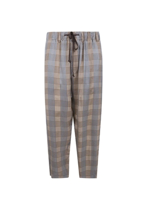 Uma Wang plaid drawstring trousers - Neutrals