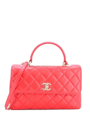 CHANEL Pre-Owned Trendy CC Top Handle Bag Quilted Lambskin Medium satchel - Red