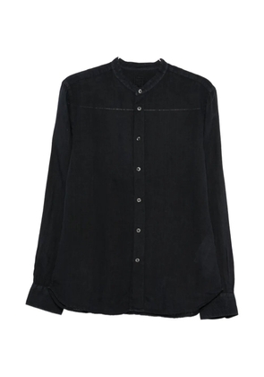 120% Lino collarless long-sleeve shirt - Blue