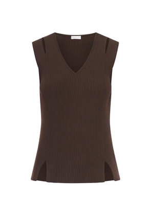 Roberto Collina Smanicato ribbed cut-out top - Brown