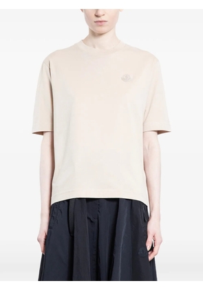 Moncler logo patch cotton T-shirt - Neutrals