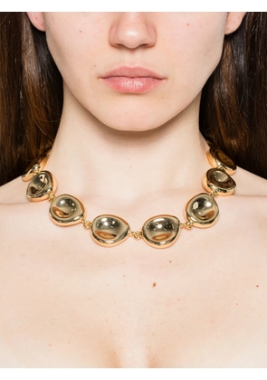 JOSEPH Bean gilded gold disc necklace