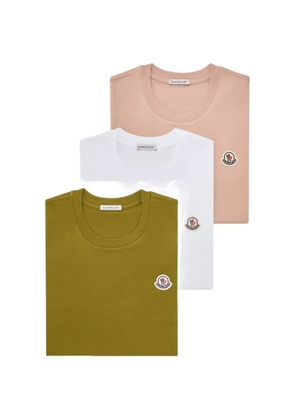Moncler multi-colour set of three patch T-shirts - Green