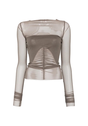 Rick Owens ruched long-sleeve T-shirt - Brown