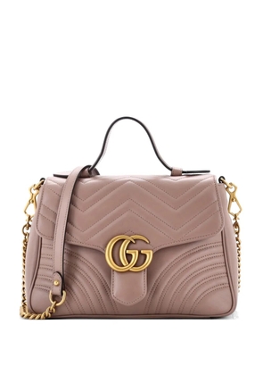 Gucci Pre-Owned GG Marmont Top Handle Flap Bag Matelasse Leather Small satchel - Neutrals