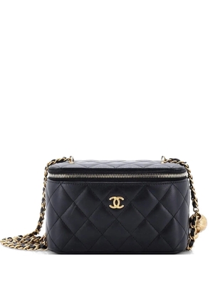 CHANEL Pre-Owned Pearl Crush Vanity Case with Chain Quilted Lambskin Small clutch bag - Black