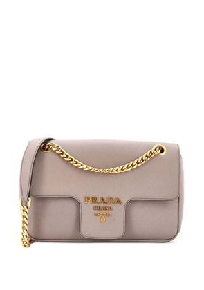 Prada Pre-Owned Pattina Flap Shoulder Bag Saffiano Leather Small crossbody bag - Neutrals