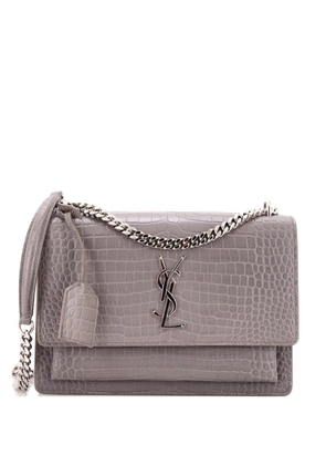 Saint Laurent Pre-Owned Sunset Crocodile Embossed Leather Medium crossbody bag - Grey