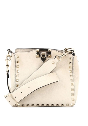 Valentino Garavani Pre-Owned Rockstud Flip Lock Messenger Bag Leather Mini crossbody bag - White