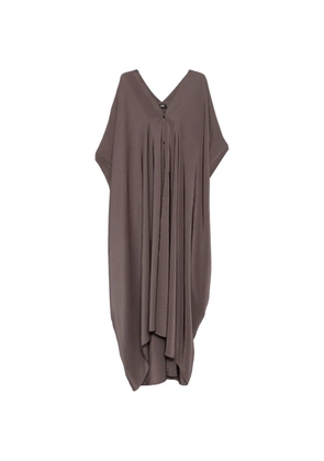 Eleh V-neck button midi dress - Brown