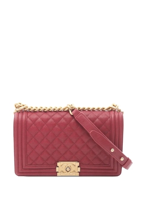 CHANEL Pre-Owned 2018-2019 Medium Quilted Caviar Boy Flap crossbody bag - Red