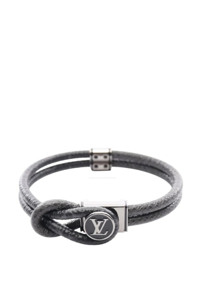 Louis Vuitton Pre-Owned 2023 Monogram Eclipse and Taiga Loop It Bracelet costume bracelet - Black