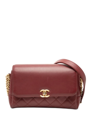 CHANEL Pre-Owned 2019 CC Quilted Lambskin Flap crossbody bag - Red
