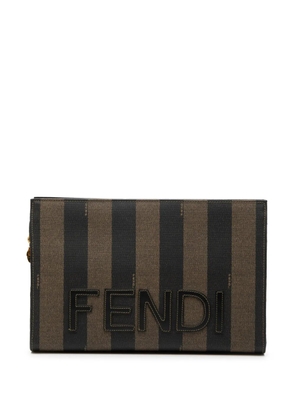 Fendi Pre-Owned 20th Century Pequin Coated Canvas clutch bag - Black