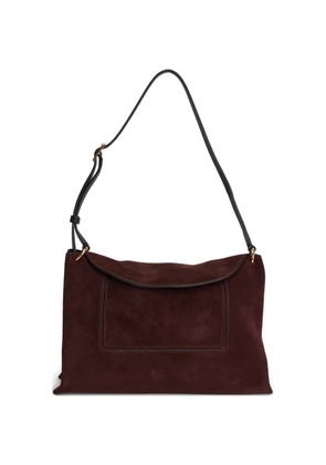 Wandler pocket suede tote bag - Brown