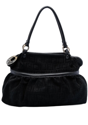 Fendi Pre-Owned 2000-2010 Large Zucca Suede Chef shoulder bag - Black
