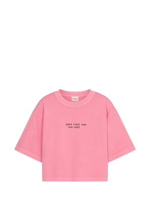Closed boxy cropped T-shirt - Pink