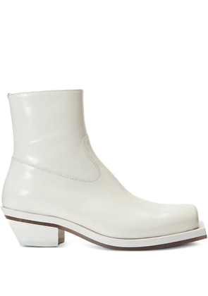 ION 60mm square-toe zip boots - White