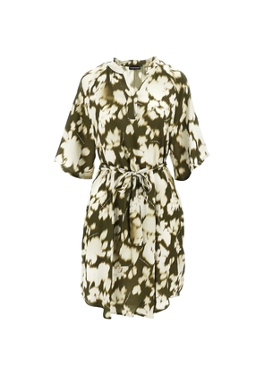 Emporio Armani floral-print tied dress - Green