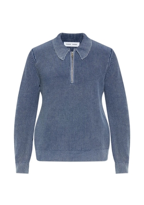 SAMSOE SAMSOE Saearl ribbed zip-fastening polo shirt - Blue