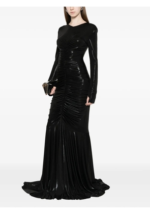 Norma Kamali long-sleeve ruched maxi dress - Black