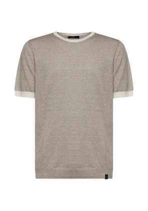 Fay ribbed-trim crew-neck T-shirt - Neutrals