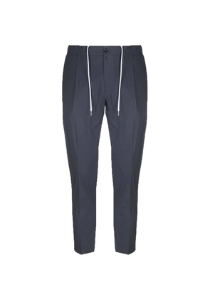 BE ABLE Riccardo drawstring pleated trousers - Blue