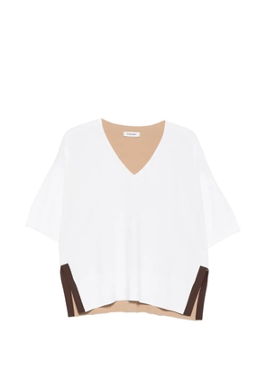 Kangra V-neck colour-block T-shirt - White