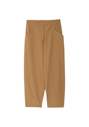 Ottod'Ame elasticated-waist poplin carrot cotton trousers - Brown