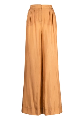 Alberta Ferretti long-line silk palazzo pants - Brown