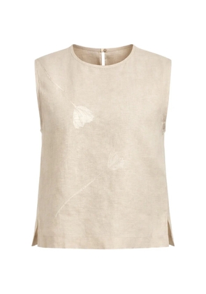 Glanshirt floral sleeveless top - Neutrals