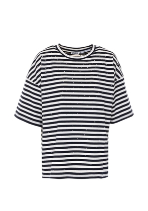Essentiel Antwerp striped strass T-shirt - Black